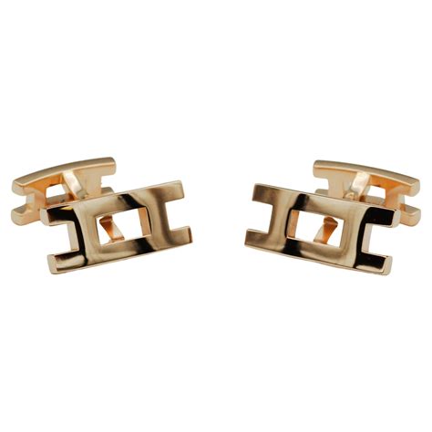 hermes white and gold cuff|hermes gold cufflinks 18k.